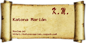 Katona Marián névjegykártya